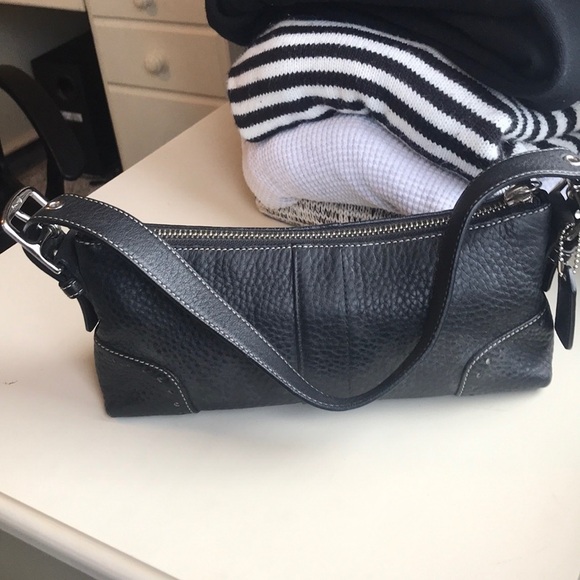 Y2K Coach black leather handbag, OS - Picture 1 of 5